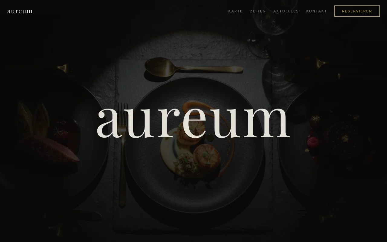 Aureum — Fine Dining · Gold · Black